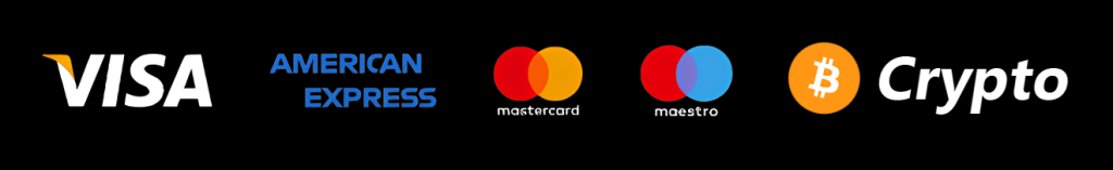 card, stripe, crypto available
