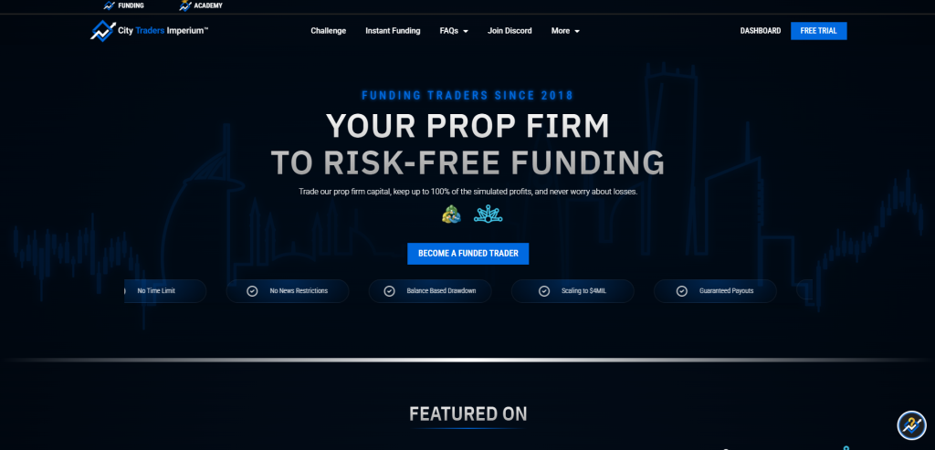 City Traders Imperium Landing Page