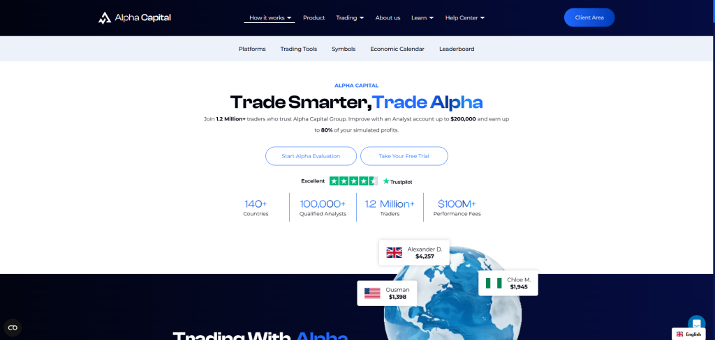 Alpha Capital Landing Page