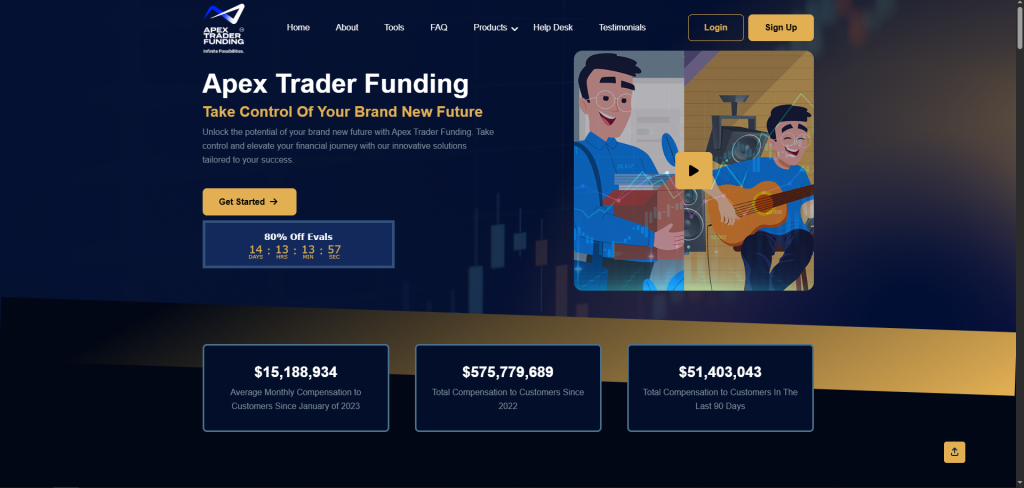 Apex Trader Funding Landing Page