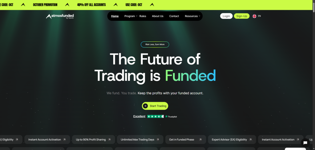 Atmos Funded Landing Page