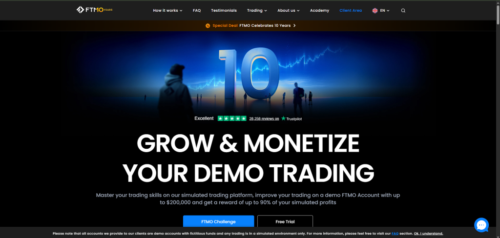 FTMO Landing Page