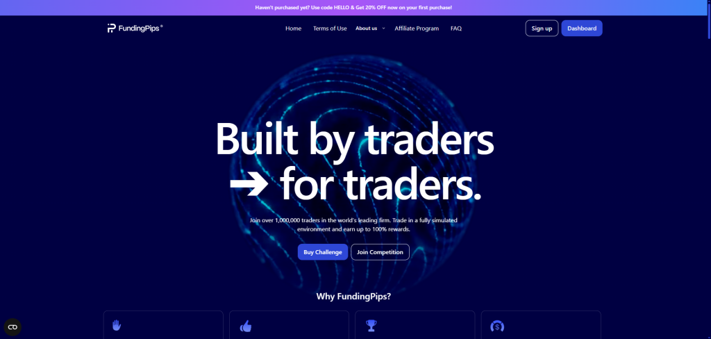 FundingPips Landing Page