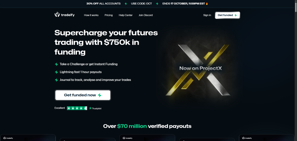 Tradeify Landing Page